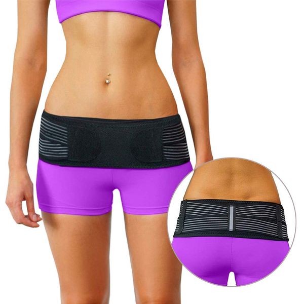 

medical sacroiliac belt for women and men that alleviate sciatic pelvic lower back and leg pain anti-slip stabilize si joint, Black;brown