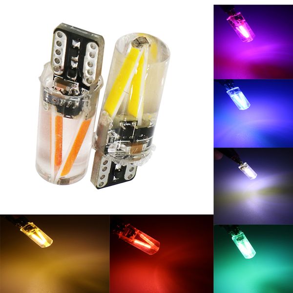 

ysy 100x canbus t10 led w5w bulb 194 501 silicone cob car parking tail light interior reading panel dome signal lamp vehicle 12v