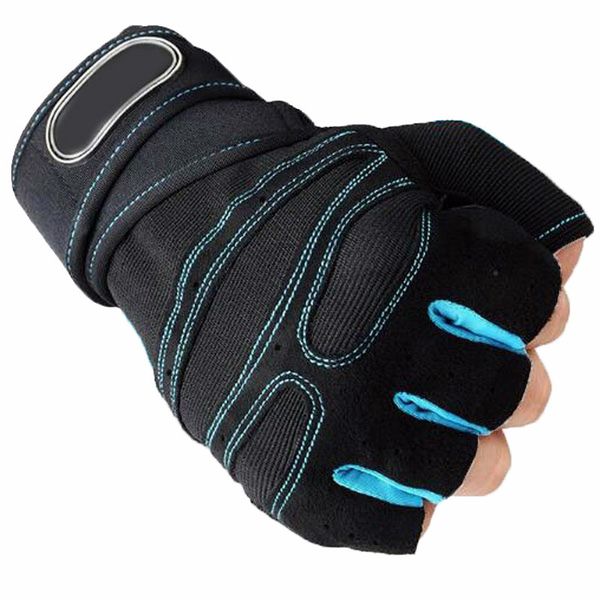 

gym gloves heavyweight sports exercise weight lifting gloves half finger body building training sport workout for unisex, Black