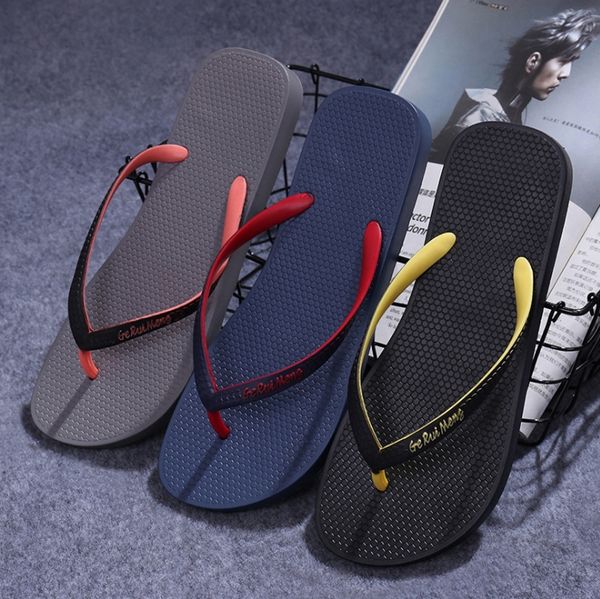

Men 039 pvc flip flop andal korean ver ion of imple olid color tudent andal