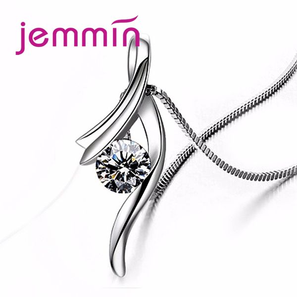 

jemmin classic charm irreguar clear cubic zircon pendant 925 sterling silver necklace for mother famous design ing