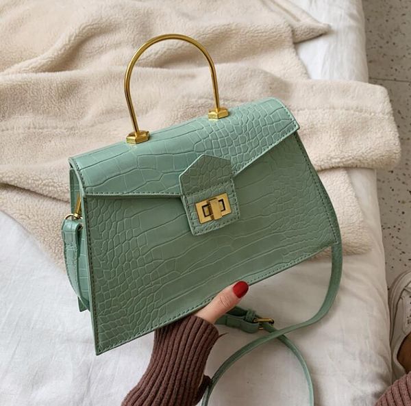 

designer women senior handbags fashion alligator shoulder bags metal hand ring crossbody women bags new style bag /6