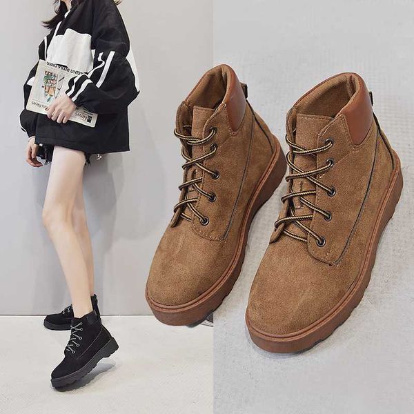 

woman flat boots brand women's shoes booties ladies lace up boots-women winter footwear round toe low mid calf fashion mid-calf, Black