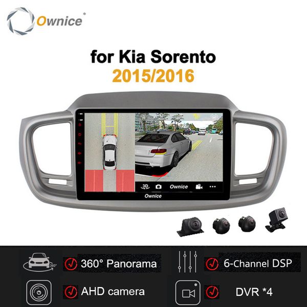 

ownice 10.1" 2 din android car dvd player navi carplay 4g lte 360 panorama dvr dsp spdif radio gps for kia sorento 2015 2016