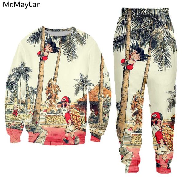 

hipster streetwear 3d print goku z women/men gothic pullovers sweatshirts and long pants tracksuits girls hoodies, Black