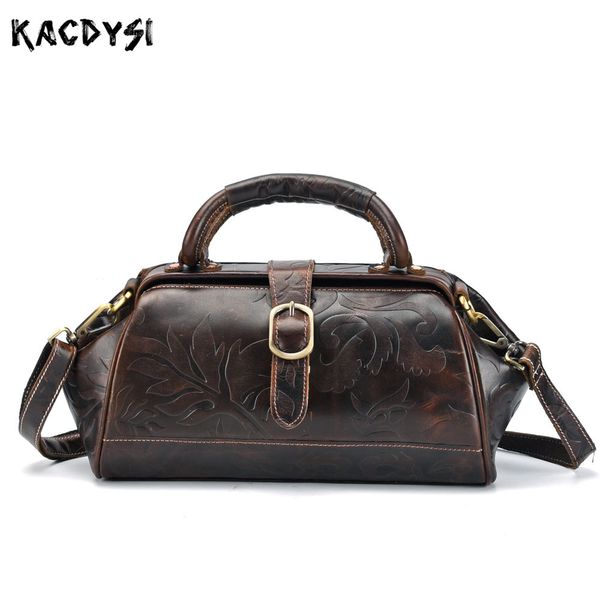 

oil wax leather embossed small women handbag retro cowhide girls message bag modern fashion shoulder bags