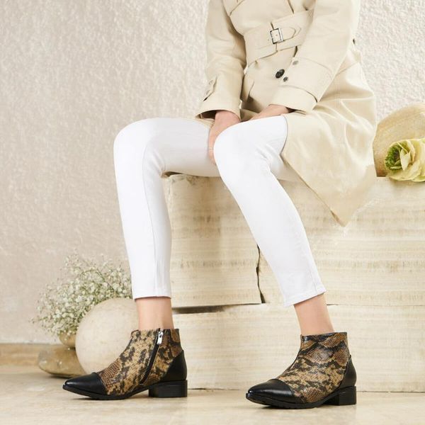 

flo yaprak07z skin snake color female boots butigo, Black