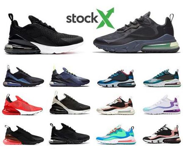 

stock x react mens running shoes bred triple black white just sea green bauhaus script reacts men women sports designer sneakers with box
