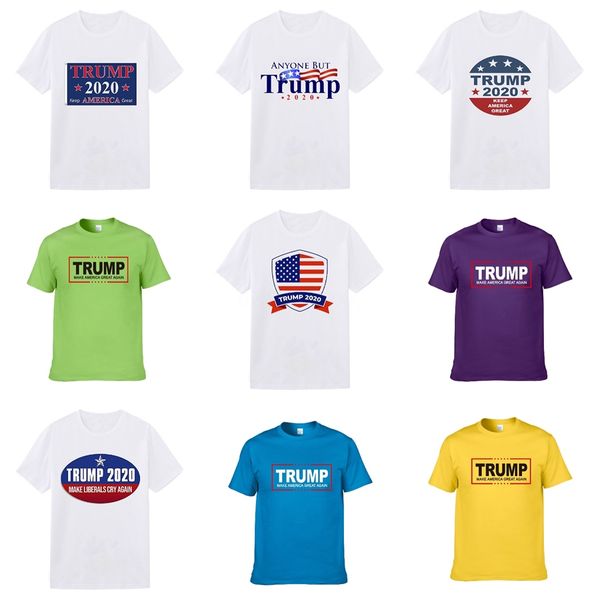 

2020ss summer designer trump t shirts for men luxury letter embroidery t shirt mens women clothing short sleeved tshirt men tees $a18 #6, White;black