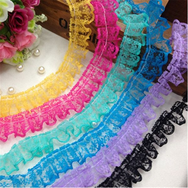 

различные не стрейч цвета рябить кружева многоцветных одежд laciness аксессуаров 2.2cm, Black
