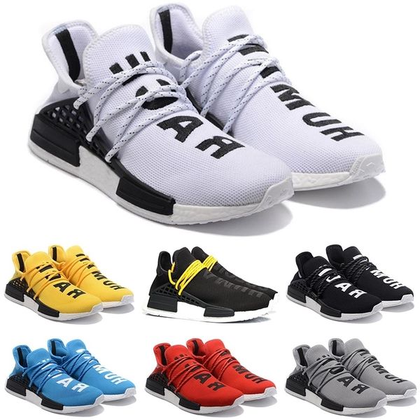 

human race running shoes men women pharrell williams hu runner yellow black white red grey blue athletic sports sneakers wholesale