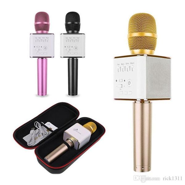 

q7 handheld microphone bluetooth wireless magic ktv with speaker mic handheld loudspeaker portable karaoke player for smartphone 0802218