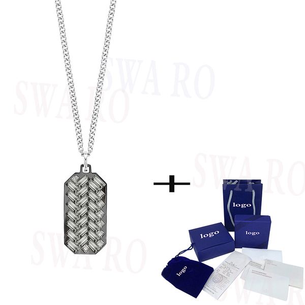 

2019 new fashion govern grey mix and match cubic zirconia men's necklace valentine's day birthday gift 5266166, Silver