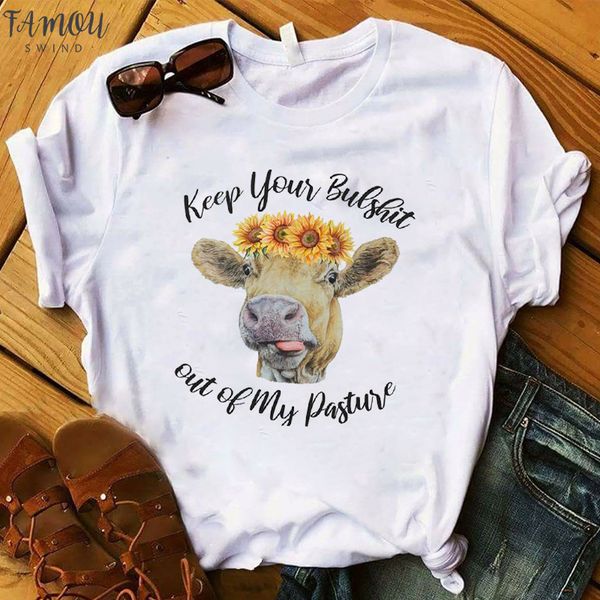 

women t womens graphic cow bull leopard skull flower vintage animal heifers tee shirt ladies female clothes t shirt, White