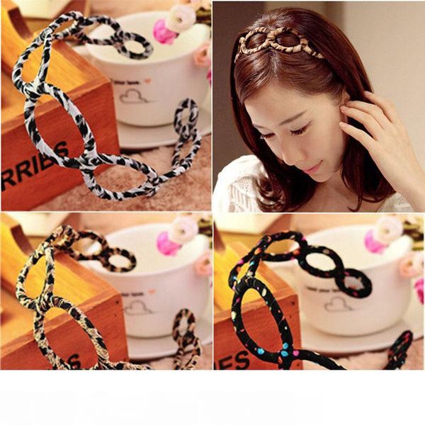 

womens ribbon hairbands hollow leopard print hair accessory cloth cutout broadside hair bands hairpin buckle headbands, Silver