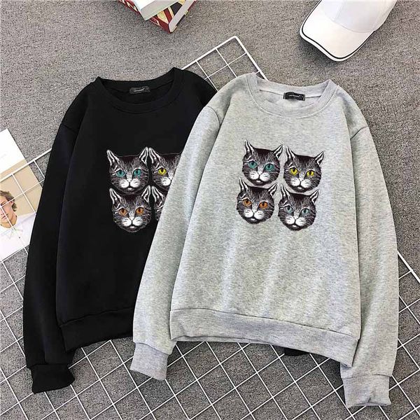 

p shoot hoodie new style long-sleeved t-shirt women's korean-style fashion loose students spring and autumn fashion cre, Black