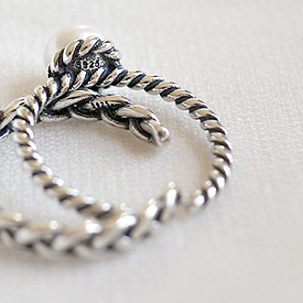 

s925 sterling silver jewelry opening rings old rope woven for women new fashion vintage silver twist opening rings black, Golden;silver