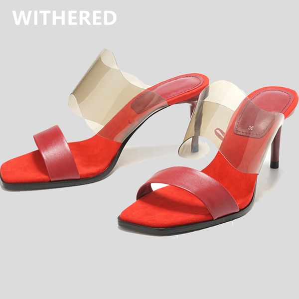 

withered 2020 summer shoes ins fashion blogger color collision high heels sandals women shoes woman women sandals, Black