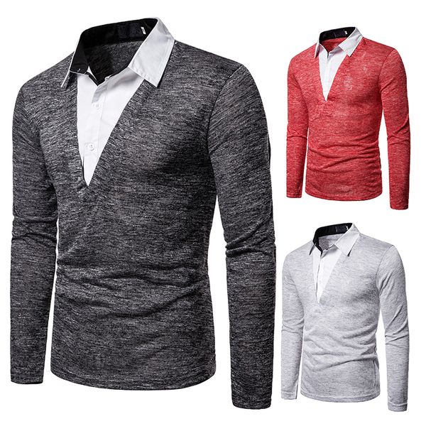 

new men shirt long sleeve casual mens polos shirt fashion clothing turn-down collar for male, White;black