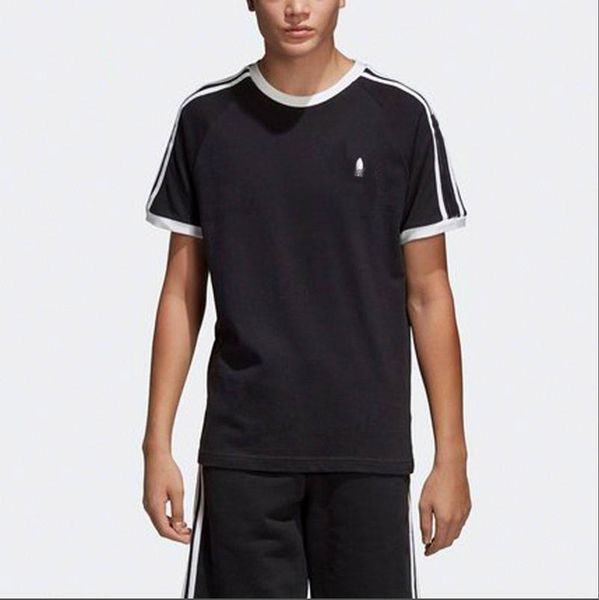 

20ss stripes designer t shirt for men letters leaf embroidery luxury summer tee brand casual short-sleeved street wear clothing m-3xl, White;black