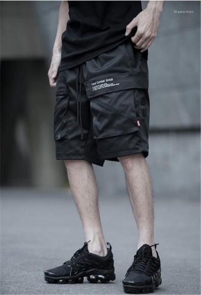 

loose knee length cargo pants sports teenager fashion shorts with pockets male trousers summer mens shorts, White;black