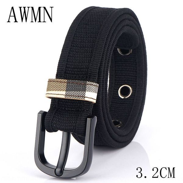 

2020 casual canvas inner belt pin buckle casual all-match belt for men and women and jeans canvas jeans, Black;brown