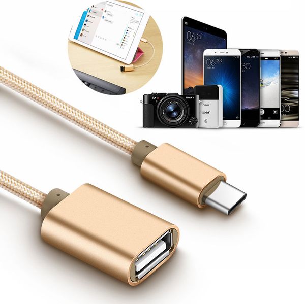 

type c male to usb 2.0 adapter otg data sync cable converter cord wire for macbook xiaomi letv