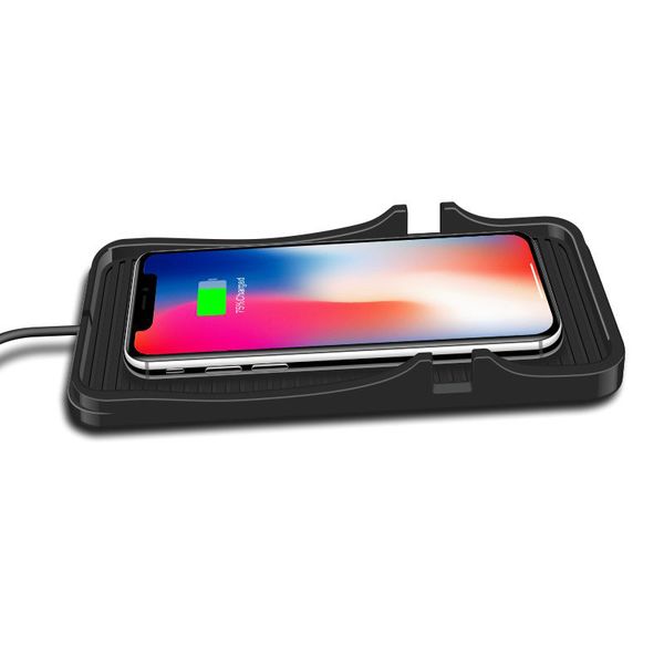 

wireless car charger qi universal pad silicone charging mat with gps holder dock sation car mount for iphone 8 xr samsung s9 s10