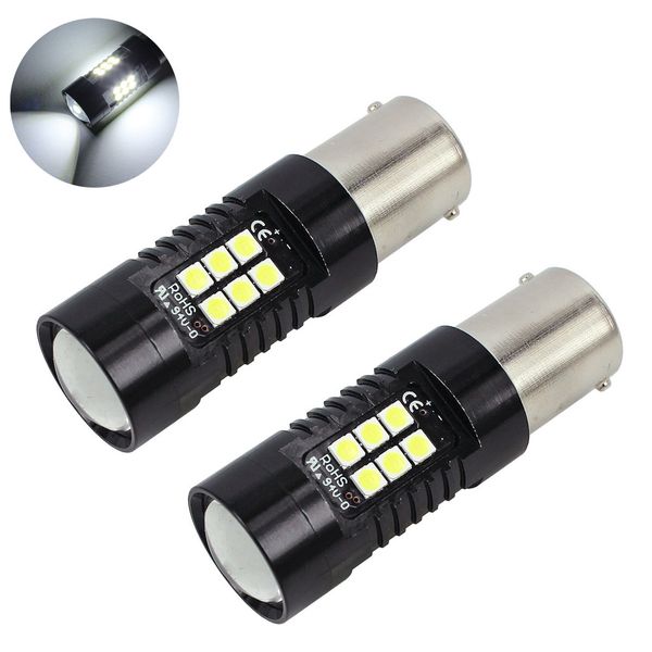 

2pcs 6500k white s25 3030 21 smd led car turn signal lamp light 9v-36v 1156 dc
