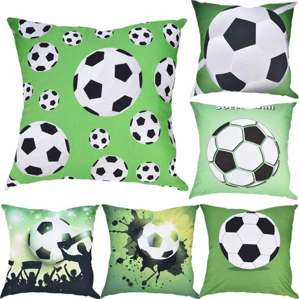 

football print throw pillow case soccor series decorative pillows for sofa car seat cushion cover 45x45cm home decor
