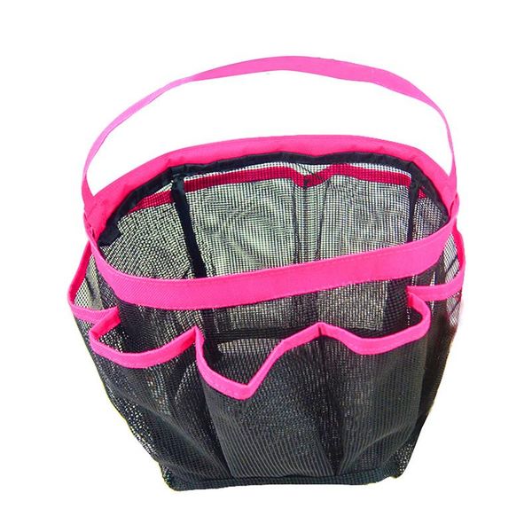 

1pcs 21*21*24cm bath 8 pocket shower hanging cosmeitc bag mesh portable quick dry travel tote carry handle dorm bag