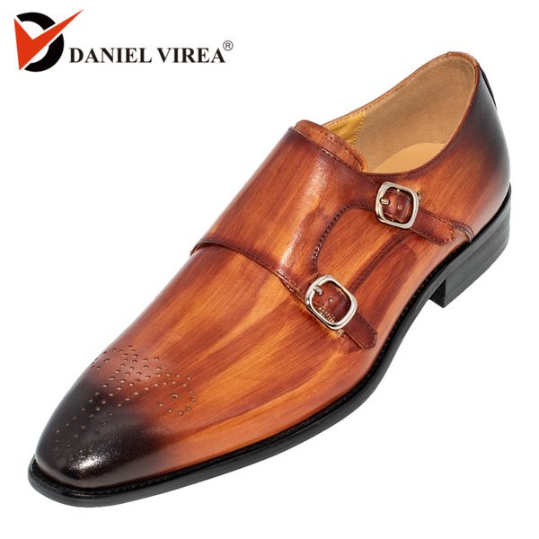 

ручной работы офис бизнес свадебный костюм платье мокасины коричневый роскошный двойной пряжкой формальные натуральная кожа мужская обувь y2, Black