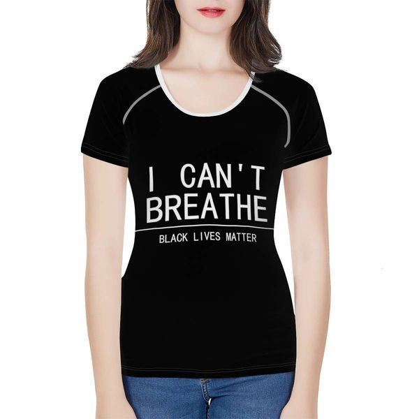 

2020i can't breathe women's t-shirt george freud printed short sleeve, Gray;blue