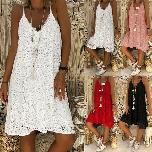 

white lace tank dress womens summer twill sundress solid v neck a line mini dress women lace up sleeveless ruffle dress, Black;gray