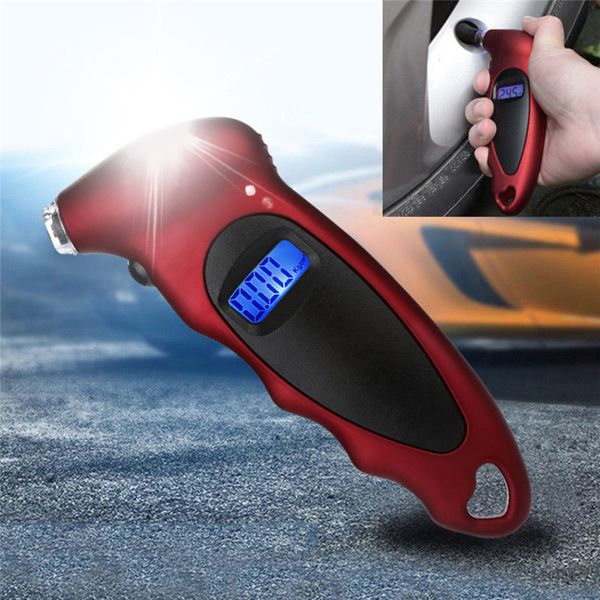 

kongyide tire pressure monitor 3v digital tire pressure gauge meter tester backlight 150 psi car bike motorcycle red dropship m6