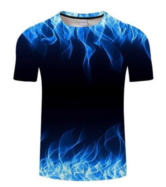 Blue Red Flaming Tshirt Men T Shirt 3d T Shirt Black Tee Casual Top ...