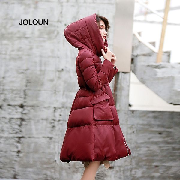 

women hoodie dress coat winter warm hooded long jackets outwear oversized vintage parka black green parkas giacche donna