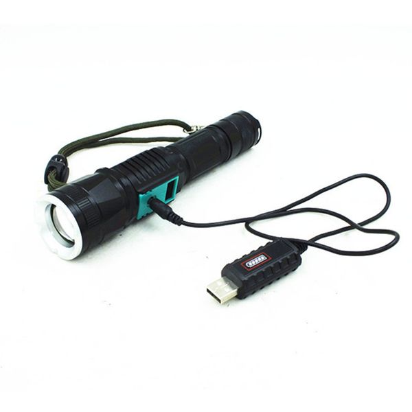 

Flashlight USB Rechargeable Flashlight Outdoor Long Shot Zoom Mountain Camping Emergency Light Super Strong Endurance Flashlight