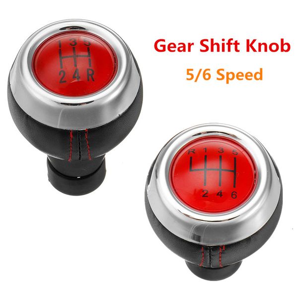 

5 6 speed car gear shift knob red stick manual gear shifter leather cover knob for for mini cooper r56 r57 r58 r59 r60 r61