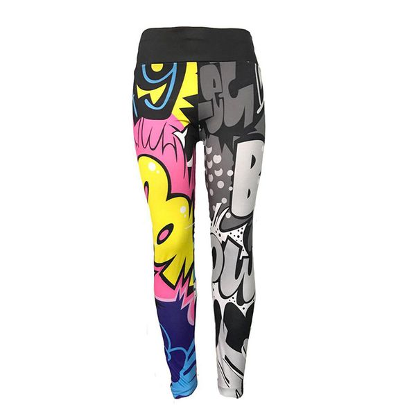 

women yoga pants 3d cartoon print breathable slim fit lifting hips sports pants &t8, White;red