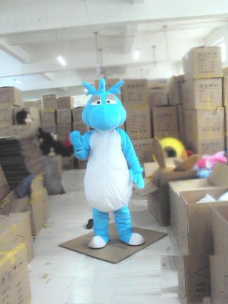 2019 Fábrica quente azul The Dinosaur Dragão mascote traje para Adultos de Natal Halloween Outfit Fancy Dress Suit frete grátis Drop Ship