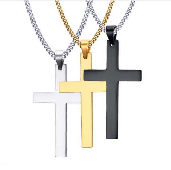 

mens крест кулон ожерелья из нержавеющей стали ссылка себе цепи ожерелье шарма популярные подарки ювелирные изделия модные аксессуары 5984, Silver