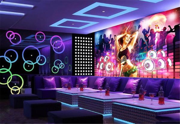

wholesale bar ktv 3d wall paper singer enjoy singing custom you like beautiful wallpaper