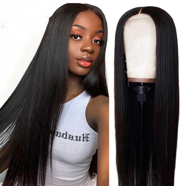 

hair human hair wigs pre plucked brazilian straight lace front wig180 density 360 lace frontal wig, Black