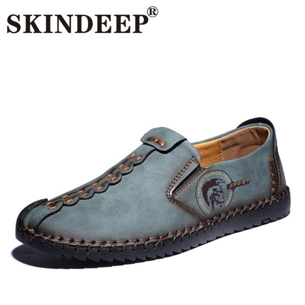 

new men's fashion casual leather shoes breathable leather shoes slip-on men's driving men, Black