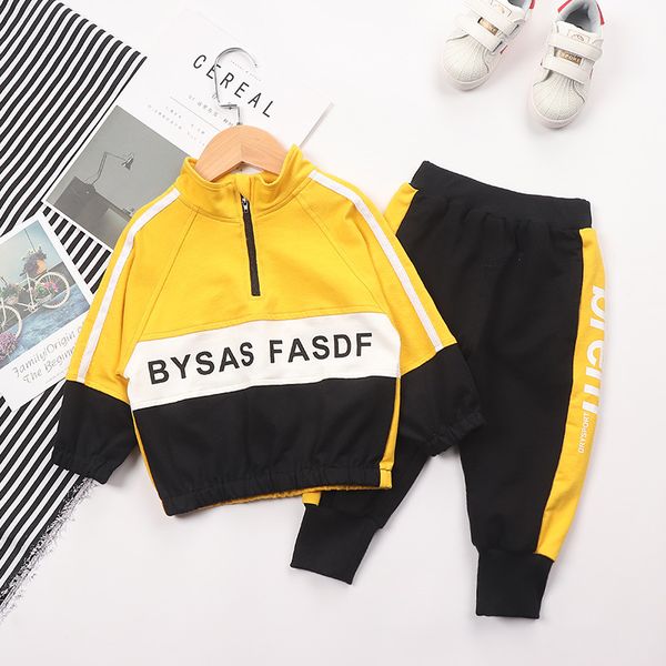 

children clothing 2020 autumn kids clothes boys girls fall outfits cotton letter print toddler baby boy outfit sets for 0-4 y, White