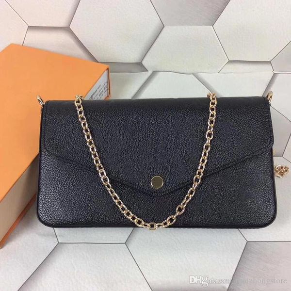 

felicie evening bag purse 3pcs embossed classical woc chain strap shoulder crossbody women designer wallets ladies purses bag with box
