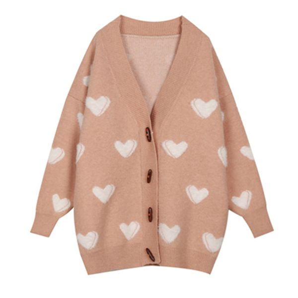 

2020 new v neck harajuku women clothing loose korean jumpers sueter mujer invierno spring coat oversized knit sweater cardigans, White