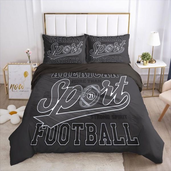 

simple black 3d bedding set duvet\quilt cover sets comforter bed linens pillowcase king  full double football sport custom