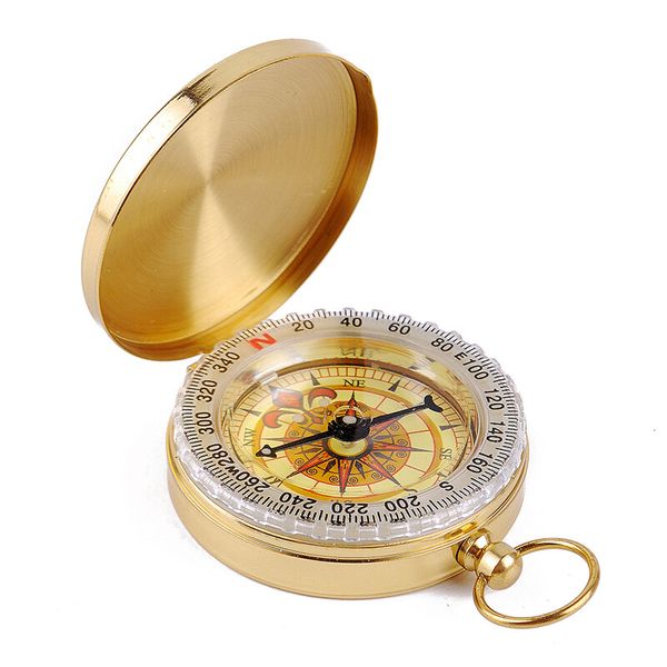

easy classic metal brass pocket watch style camping compass outdoor tools, Slivery;golden